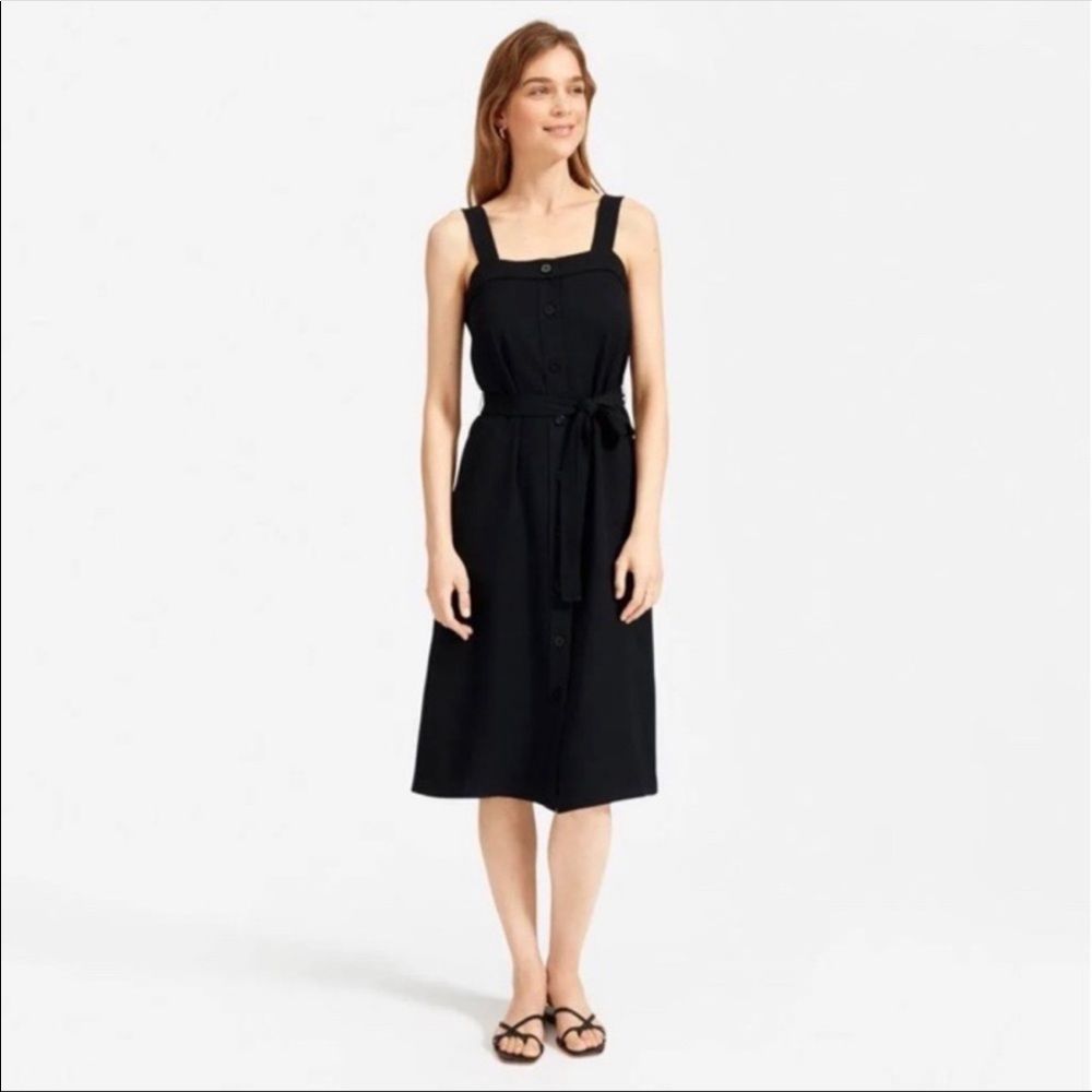EVERLANE JAPANESE GO WEAVE BLACK PICNIC MIDI DRESS NEW W TAGS 14